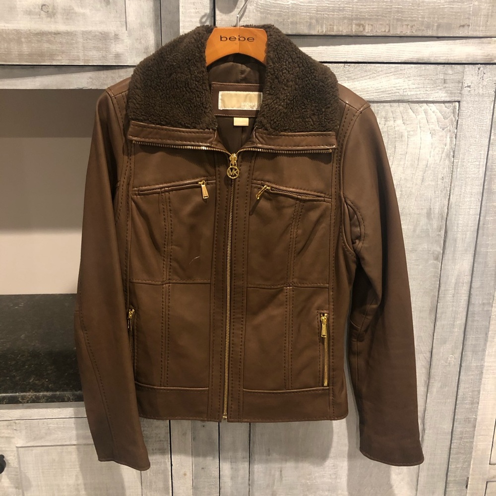 Michael Kors genuine leather coat